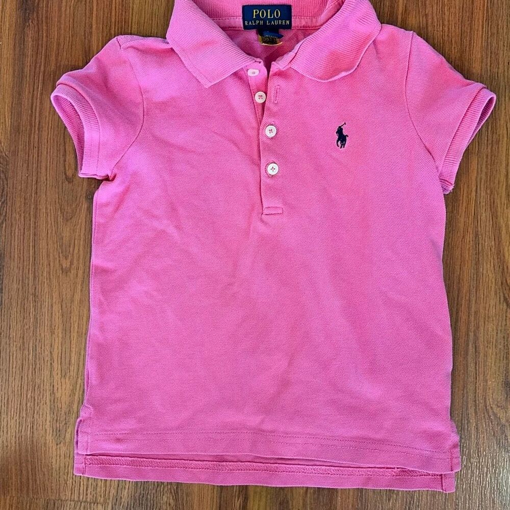 Polo Ralph Lauren, pink girl, short sleeve polo shirt, size 5